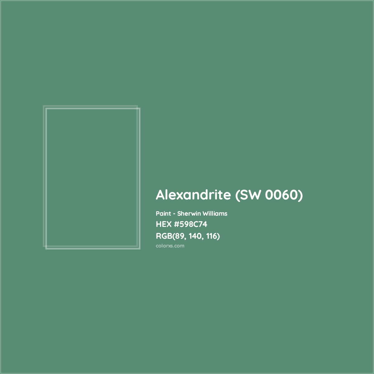 HEX #598C74 Alexandrite (SW 0060) Paint Sherwin Williams - Color Code