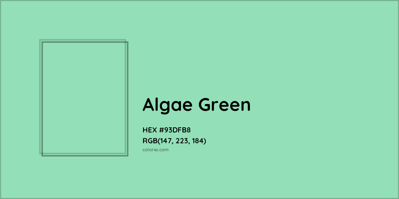 HEX #93DFB8 Algae Green Color - Color Code