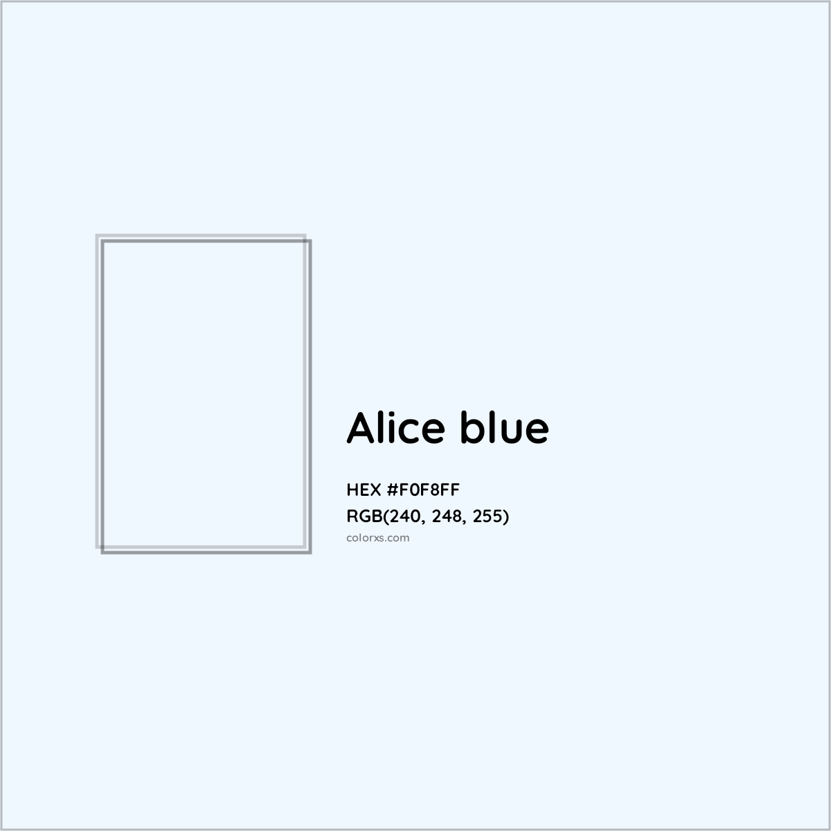 HEX #F0F8FF Alice blue Color - Color Code