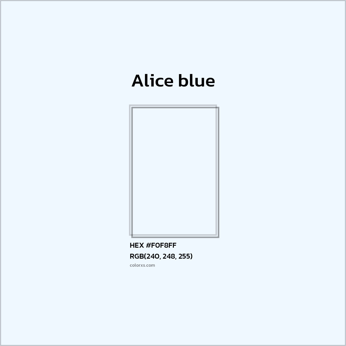 HEX #F0F8FF Alice blue Color - Color Code