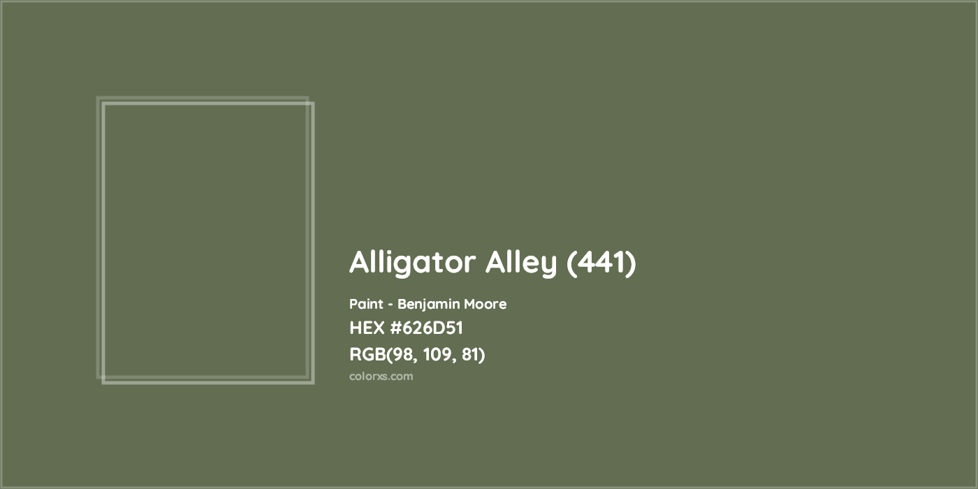 HEX #626D51 Alligator Alley (441) Paint Benjamin Moore - Color Code