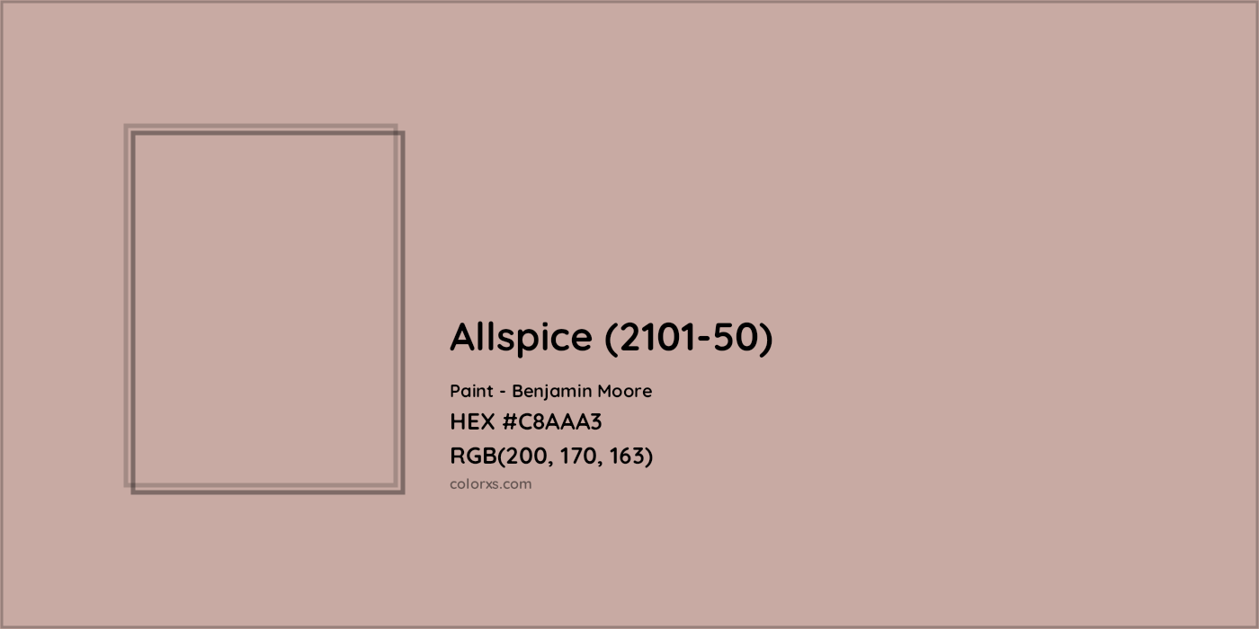 HEX #C8AAA3 Allspice (2101-50) Paint Benjamin Moore - Color Code