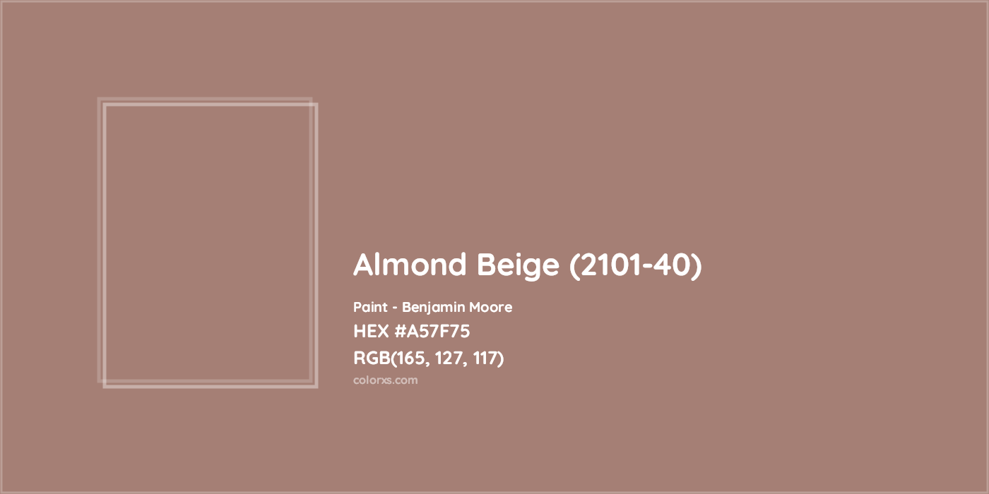 HEX #A57F75 Almond Beige (2101-40) Paint Benjamin Moore - Color Code