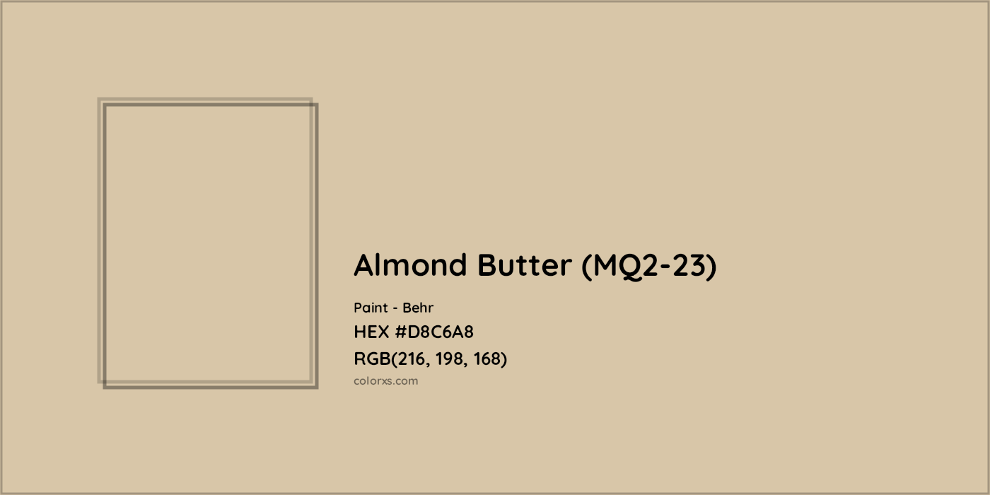 HEX #D8C6A8 Almond Butter (MQ2-23) Paint Behr - Color Code