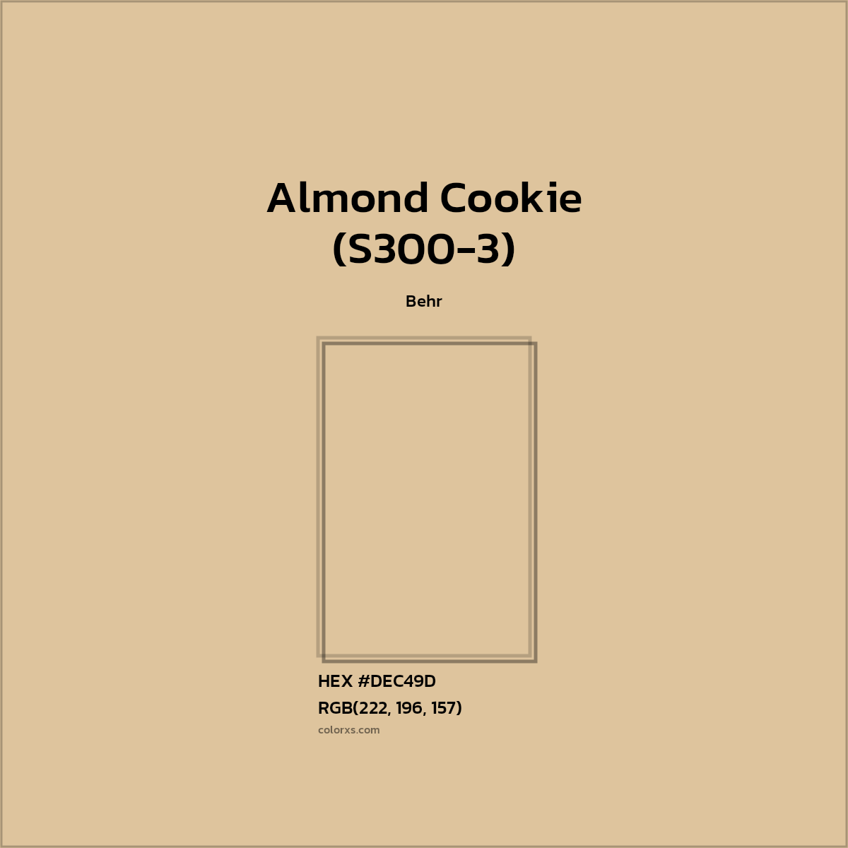 HEX #DEC49D Almond Cookie (S300-3) Paint Behr - Color Code