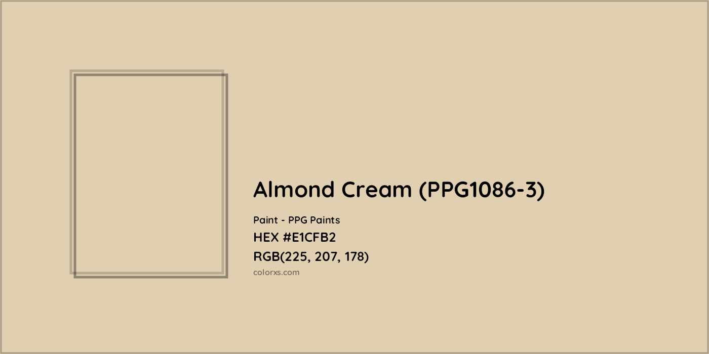 HEX #E1CFB2 Almond Cream (PPG1086-3) Paint PPG Paints - Color Code