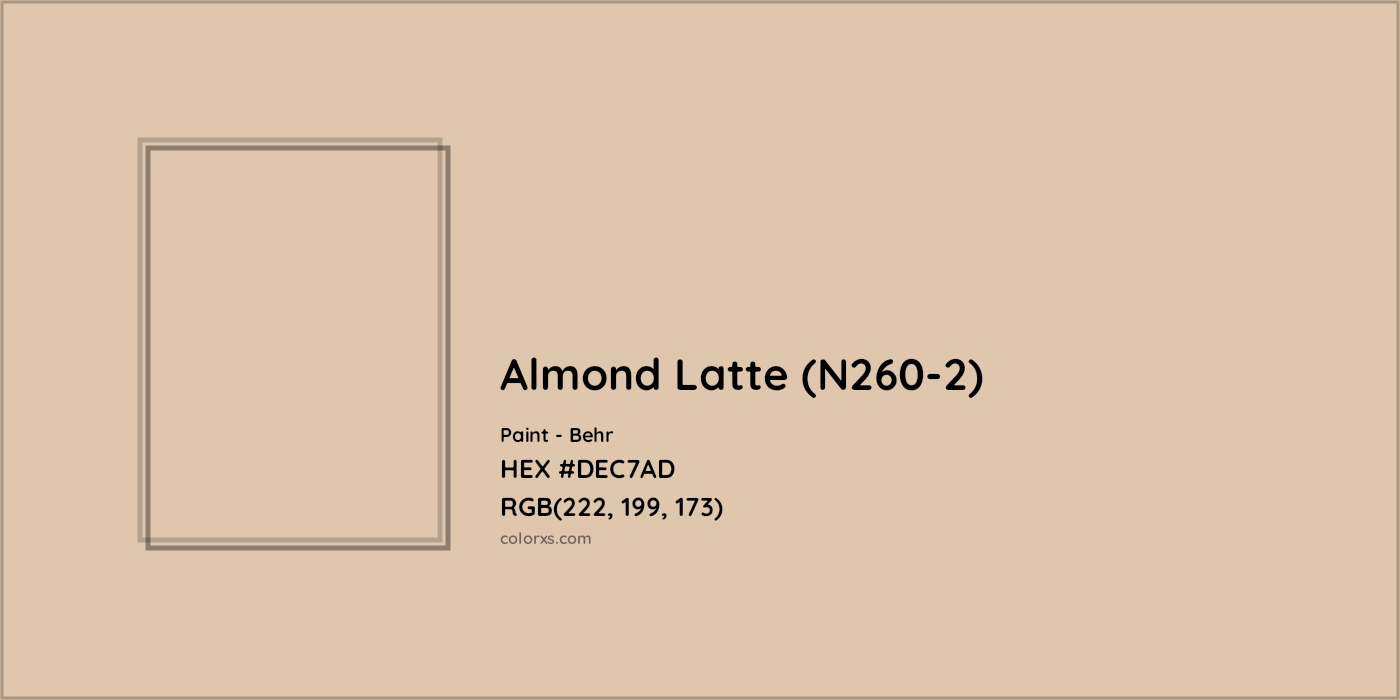 HEX #DEC7AD Almond Latte (N260-2) Paint Behr - Color Code
