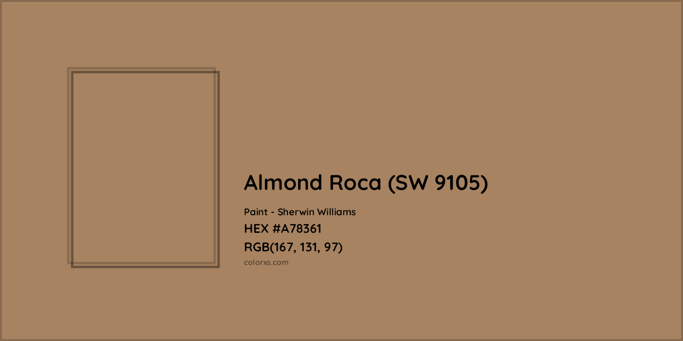 HEX #A78361 Almond Roca (SW 9105) Paint Sherwin Williams - Color Code