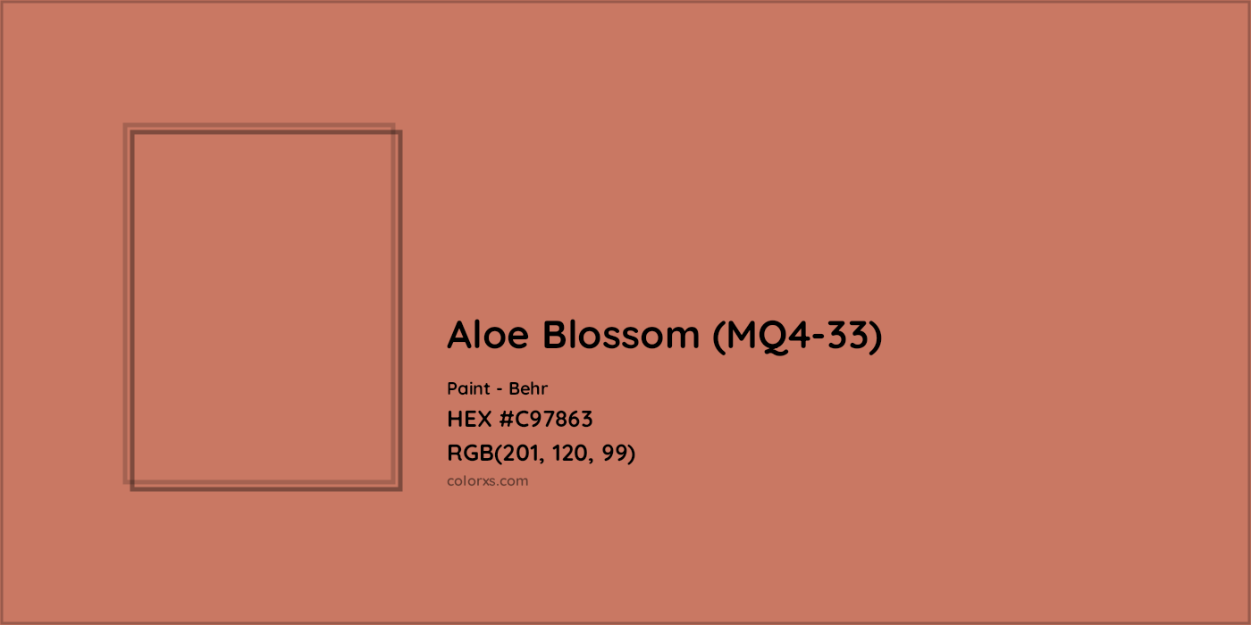 HEX #C97863 Aloe Blossom (MQ4-33) Paint Behr - Color Code
