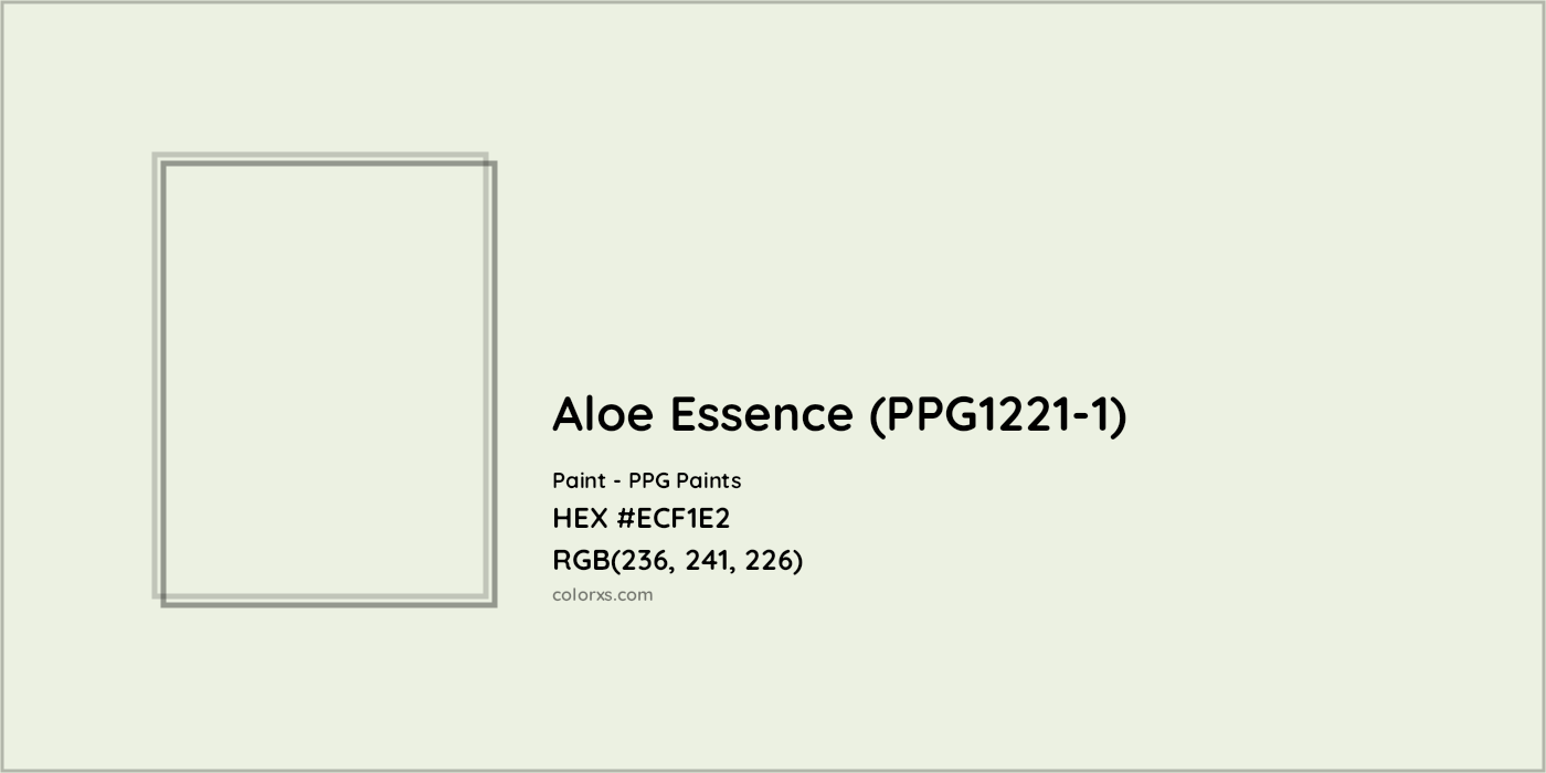 HEX #ECF1E2 Aloe Essence (PPG1221-1) Paint PPG Paints - Color Code