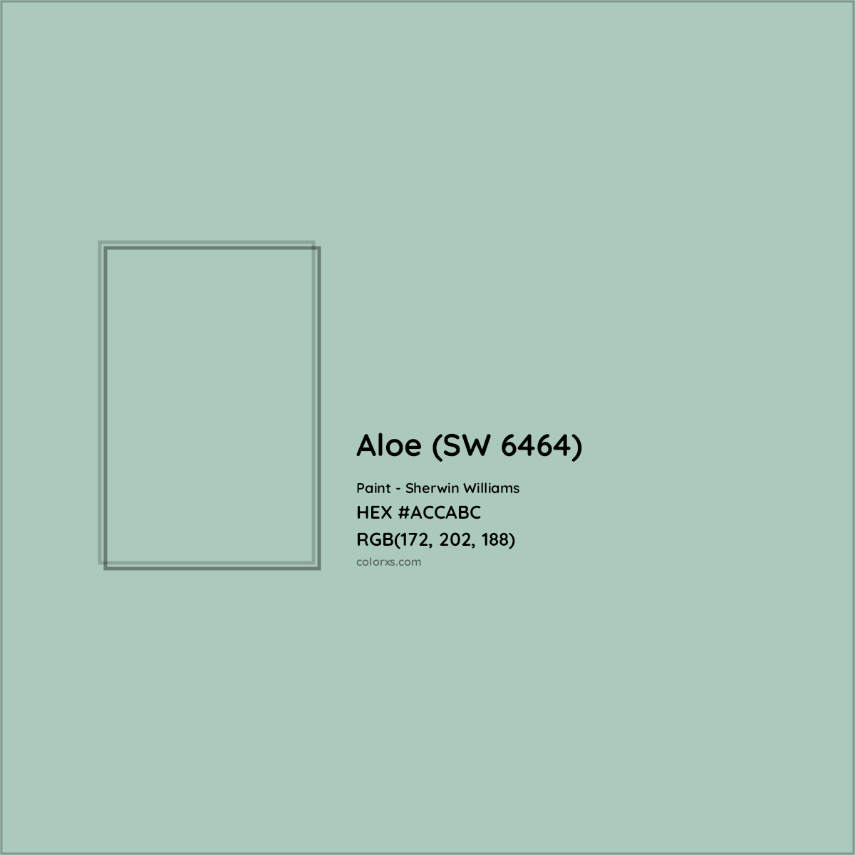 HEX #ACCABC Aloe (SW 6464) Paint Sherwin Williams - Color Code