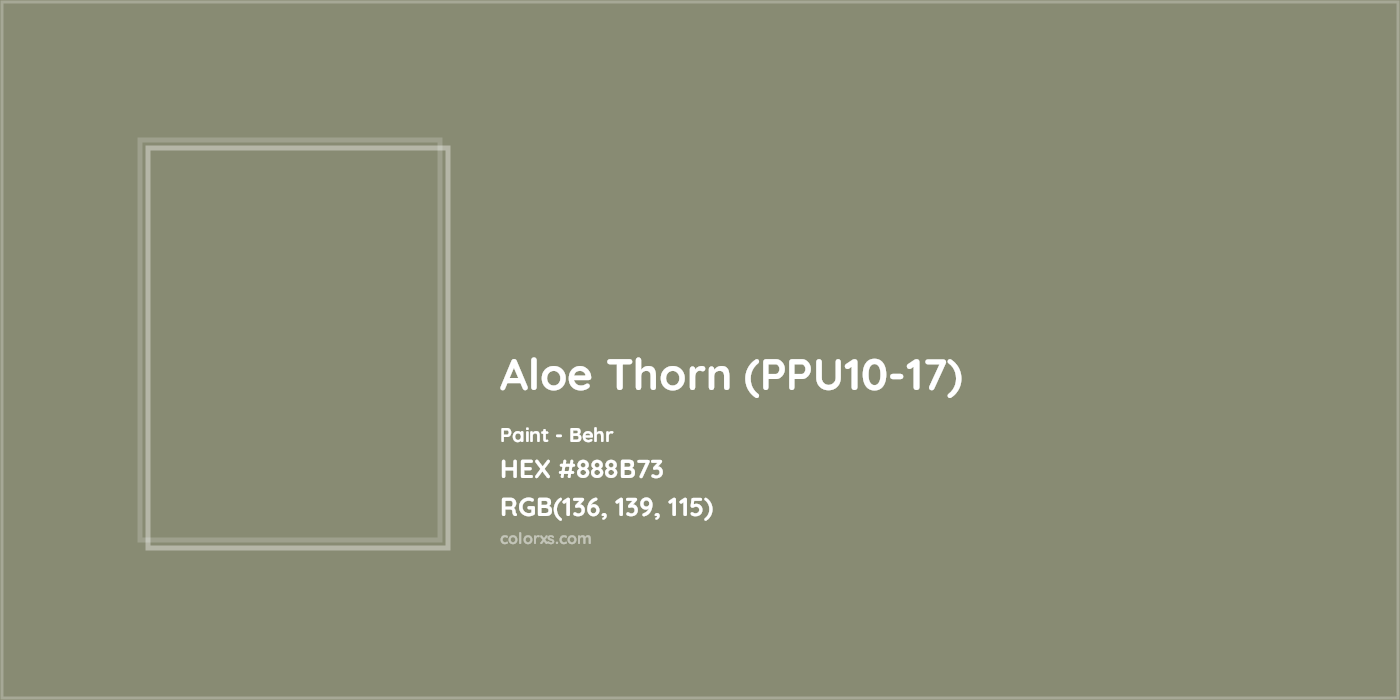 HEX #888B73 Aloe Thorn (PPU10-17) Paint Behr - Color Code