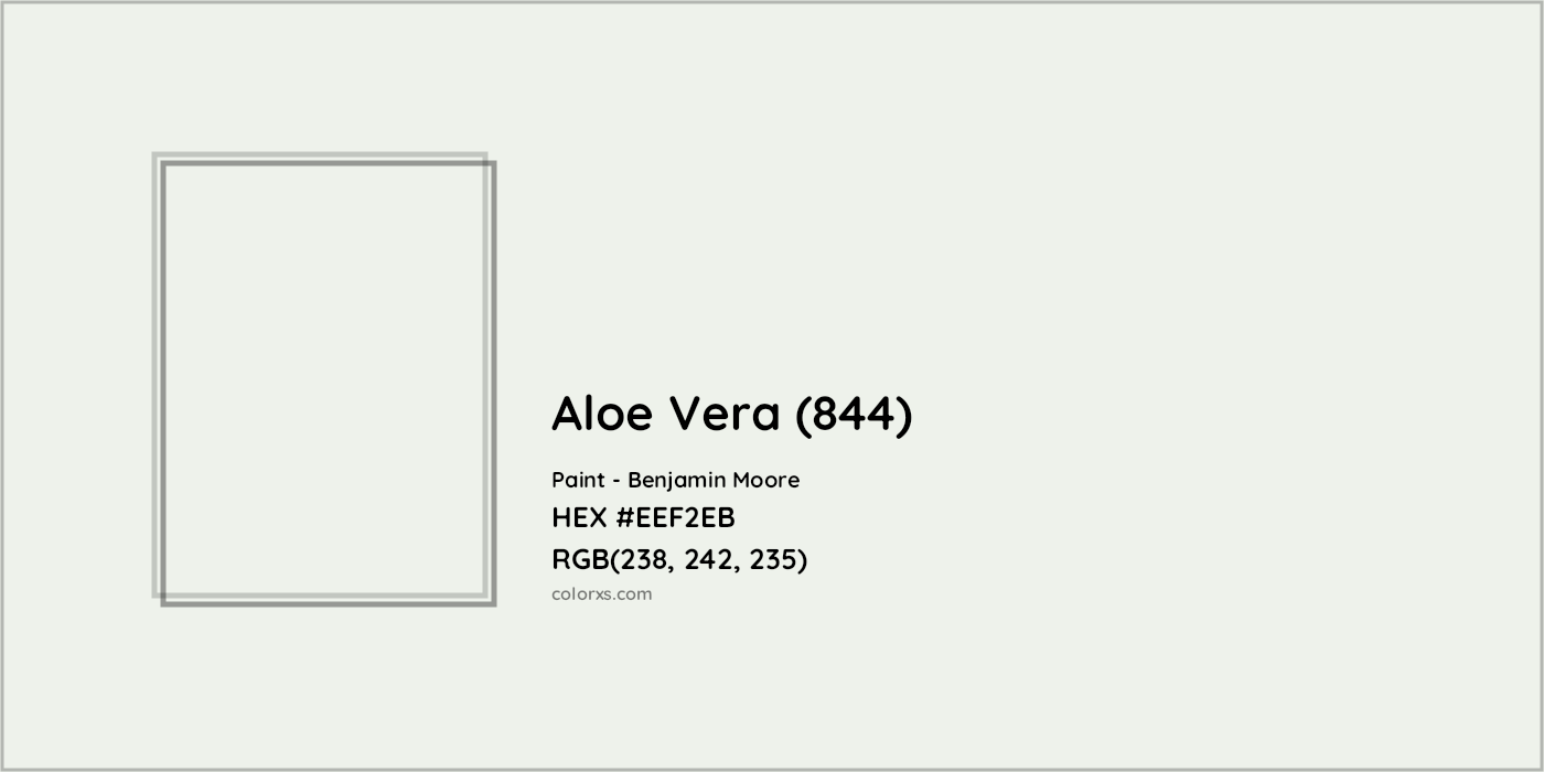 HEX #EEF2EB Aloe Vera (844) Paint Benjamin Moore - Color Code