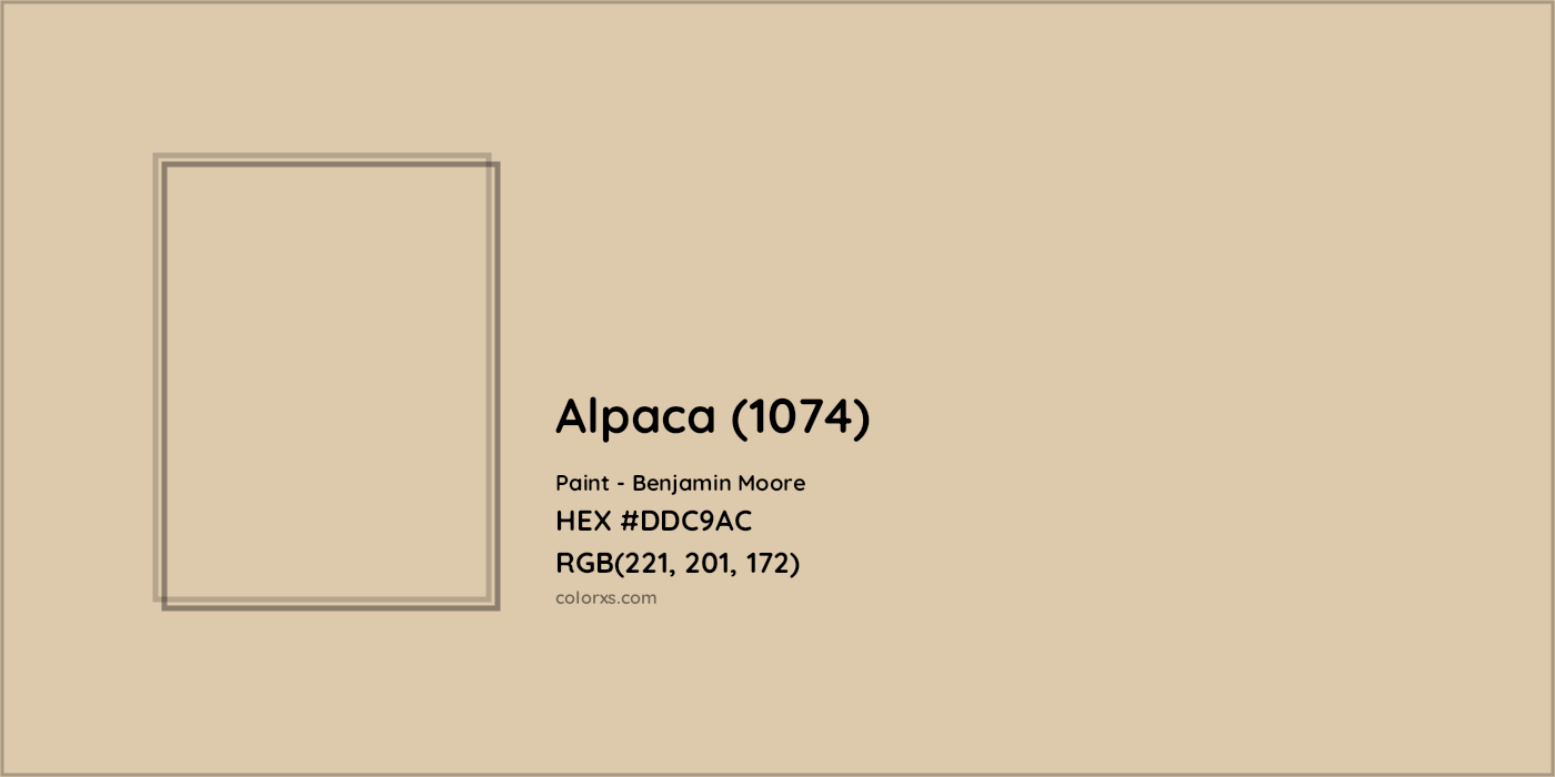 HEX #DDC9AC Alpaca (1074) Paint Benjamin Moore - Color Code