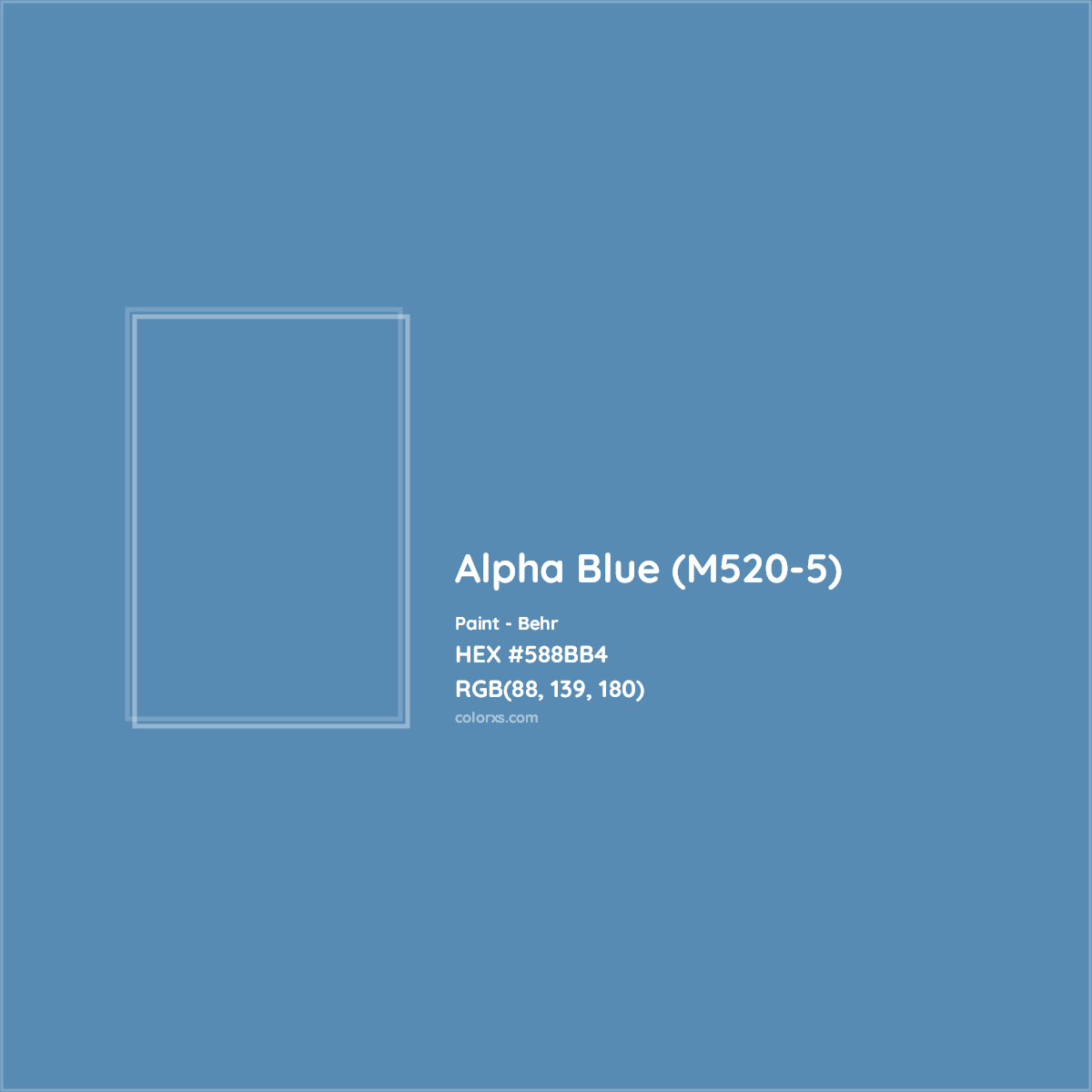 HEX #588BB4 Alpha Blue (M520-5) Paint Behr - Color Code
