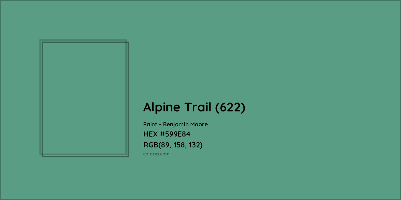 HEX #599E84 Alpine Trail (622) Paint Benjamin Moore - Color Code