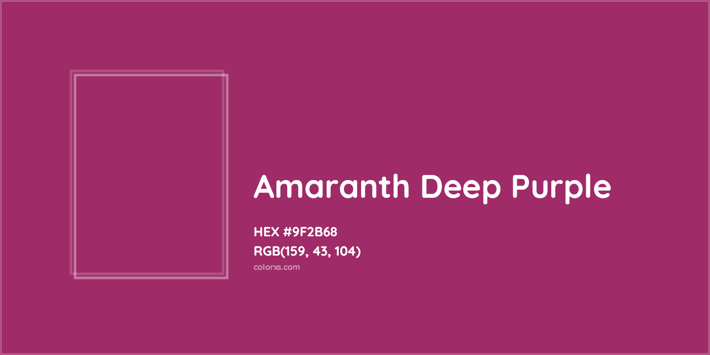 HEX #9F2B68 Amaranth Deep Purple Color - Color Code