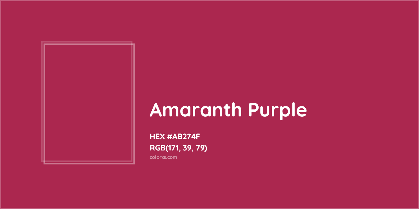HEX #AB274F Amaranth Purple Color - Color Code