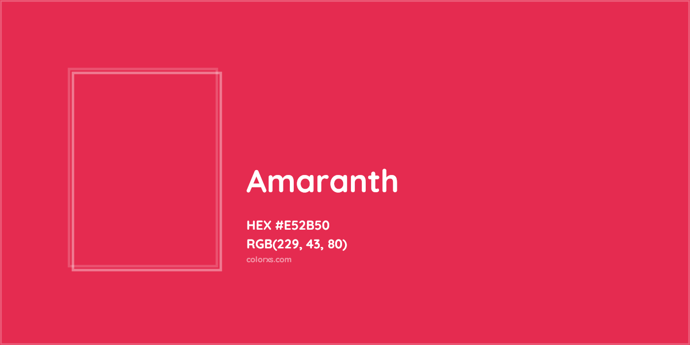 HEX #E52B50 Amaranth Color - Color Code
