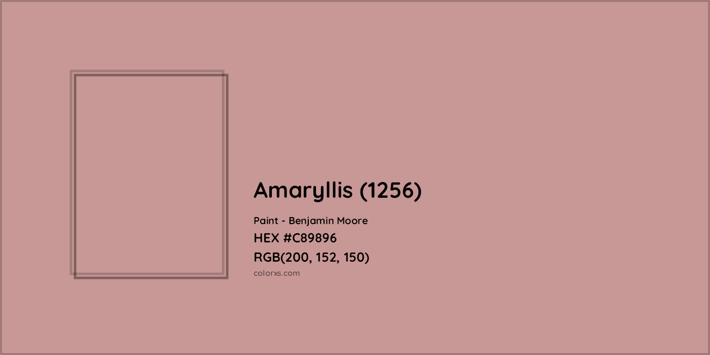 HEX #C89896 Amaryllis (1256) Paint Benjamin Moore - Color Code