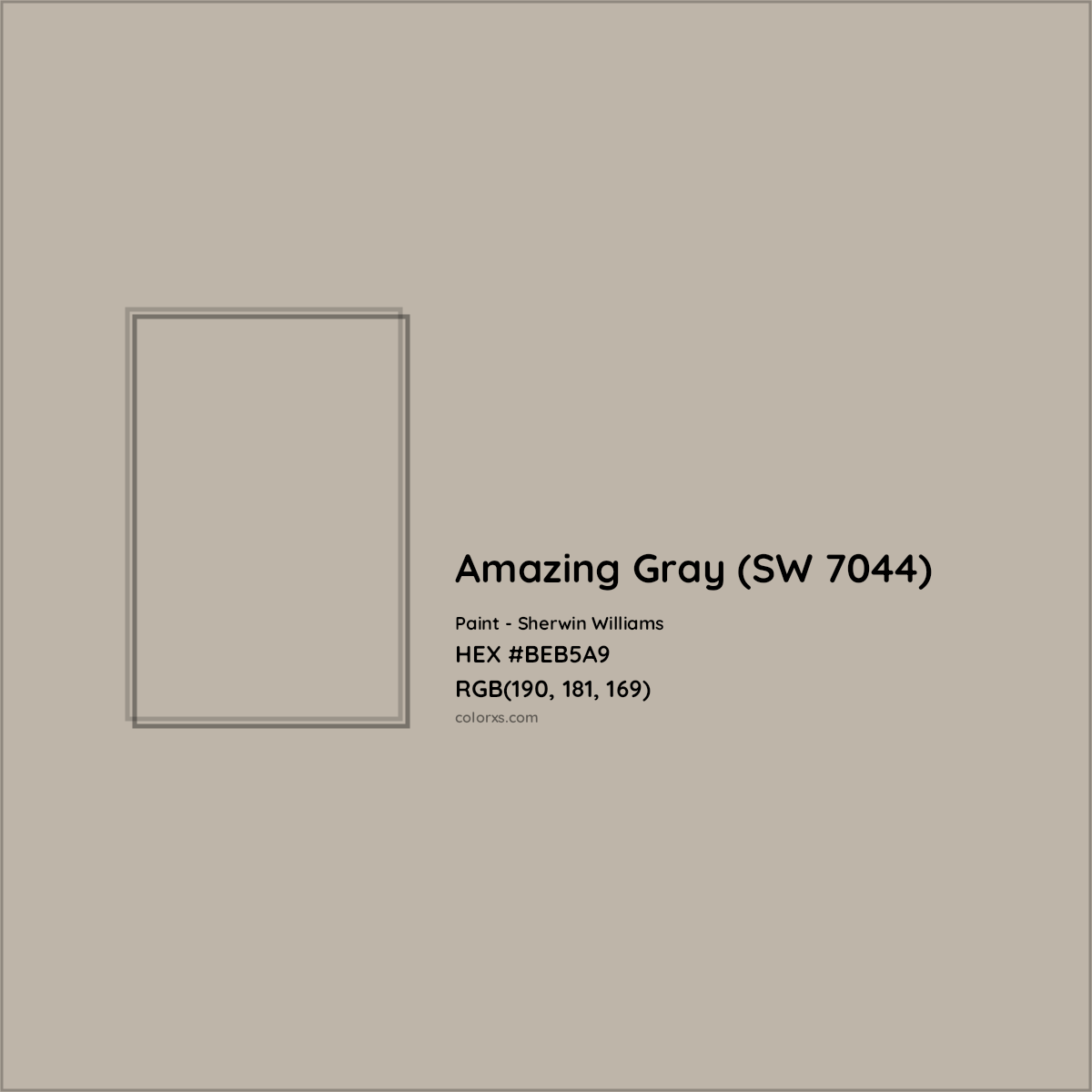 HEX #BEB5A9 Amazing Gray (SW 7044) Paint Sherwin Williams - Color Code