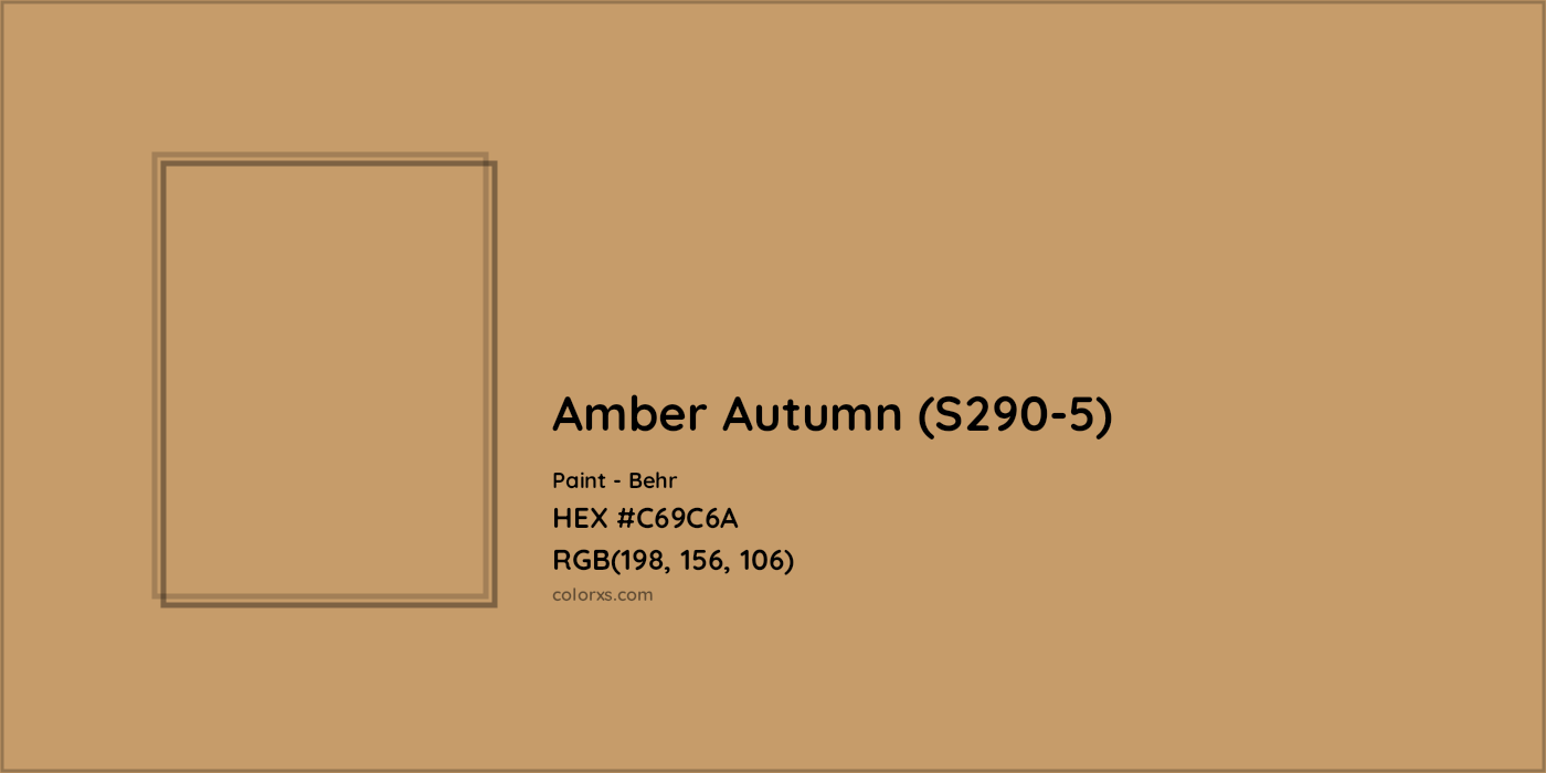 HEX #C69C6A Amber Autumn (S290-5) Paint Behr - Color Code