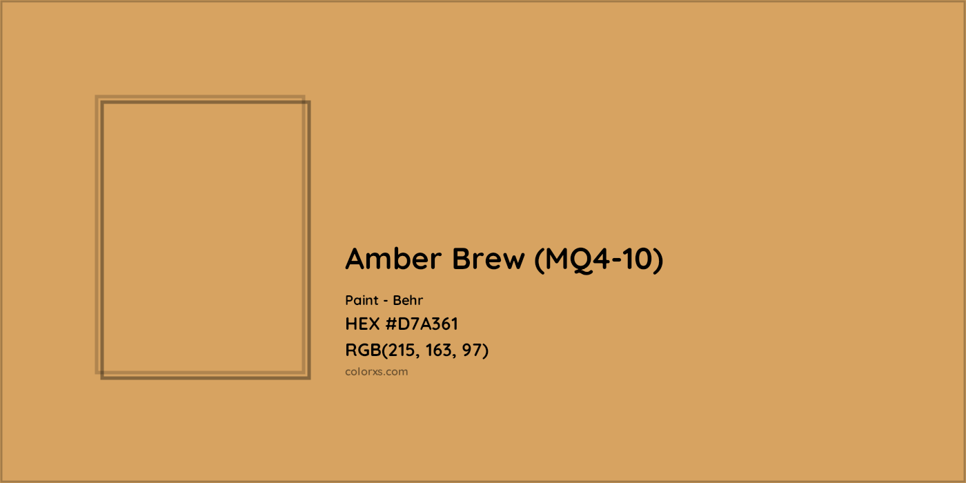 HEX #D7A361 Amber Brew (MQ4-10) Paint Behr - Color Code