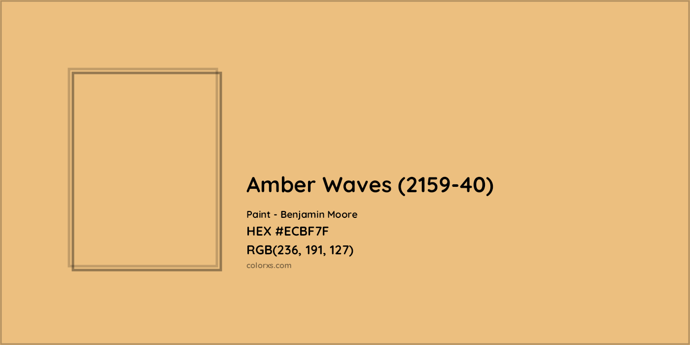 HEX #ECBF7F Amber Waves (2159-40) Paint Benjamin Moore - Color Code
