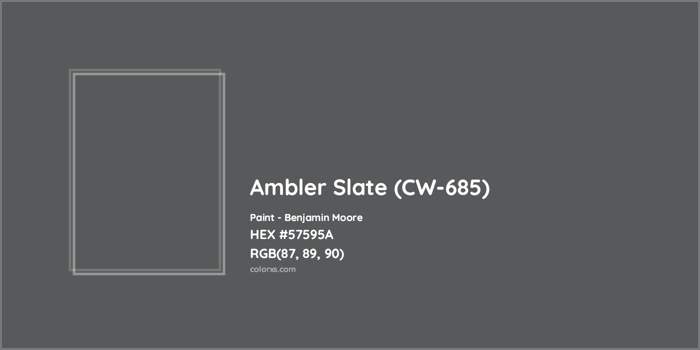 HEX #57595A Ambler Slate (CW-685) Paint Benjamin Moore - Color Code