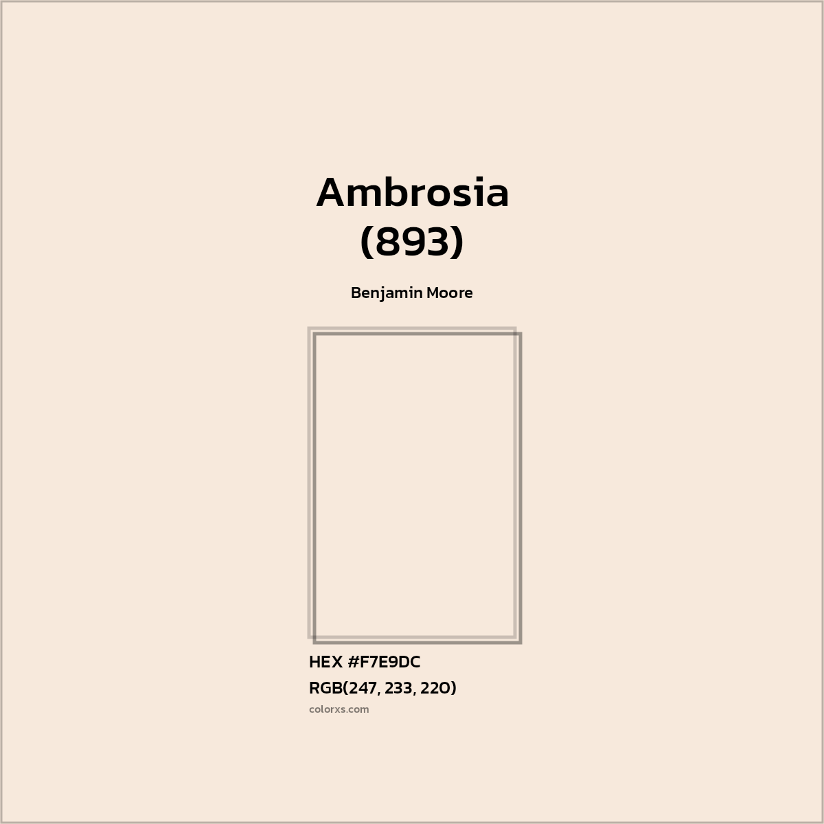 HEX #F7E9DC Ambrosia (893) Paint Benjamin Moore - Color Code