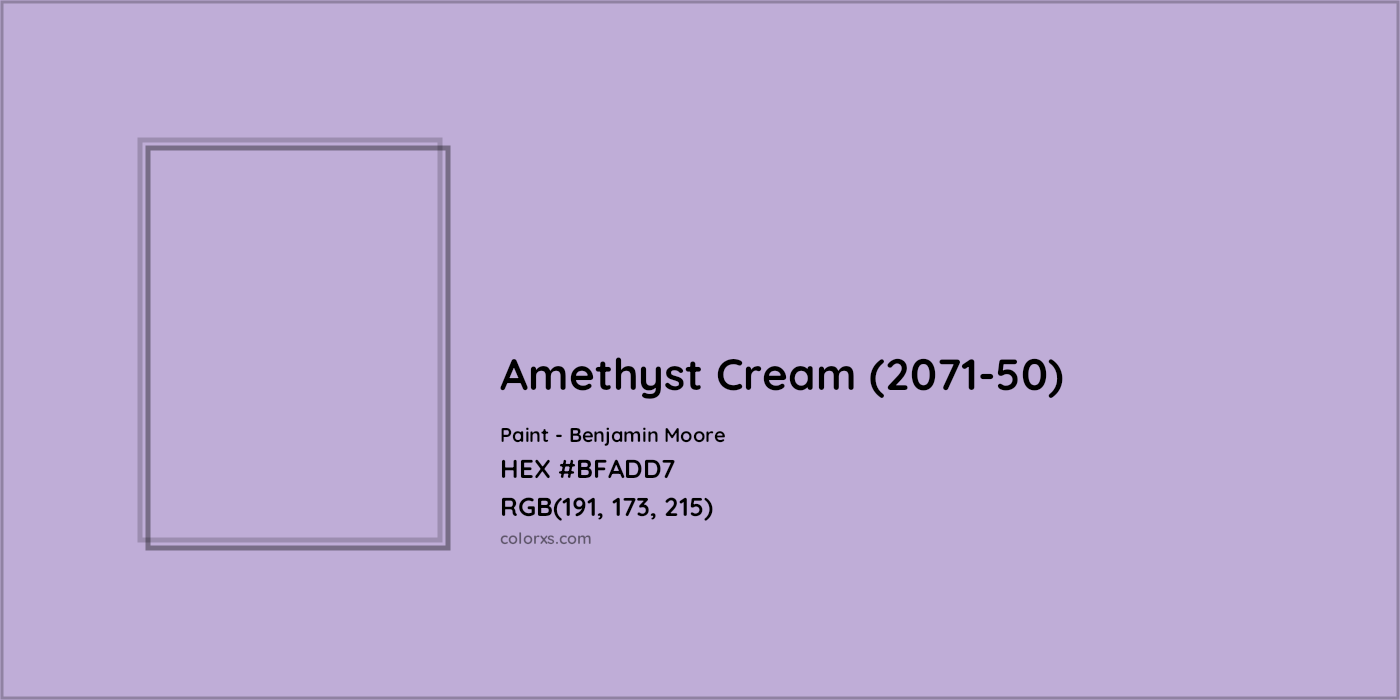 HEX #BFADD7 Amethyst Cream (2071-50) Paint Benjamin Moore - Color Code