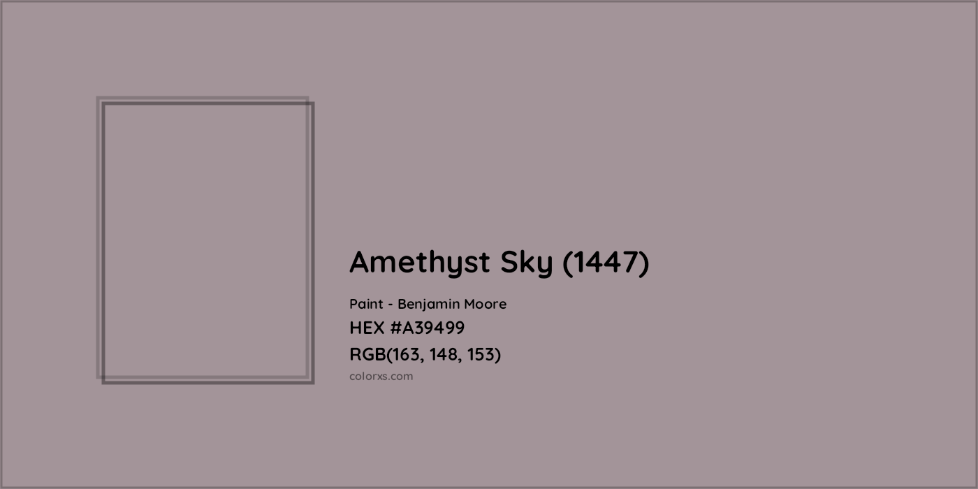 HEX #A39499 Amethyst Sky (1447) Paint Benjamin Moore - Color Code