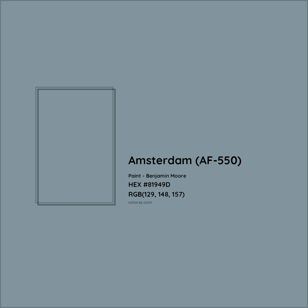 HEX #81949D Amsterdam (AF-550) Paint Benjamin Moore - Color Code