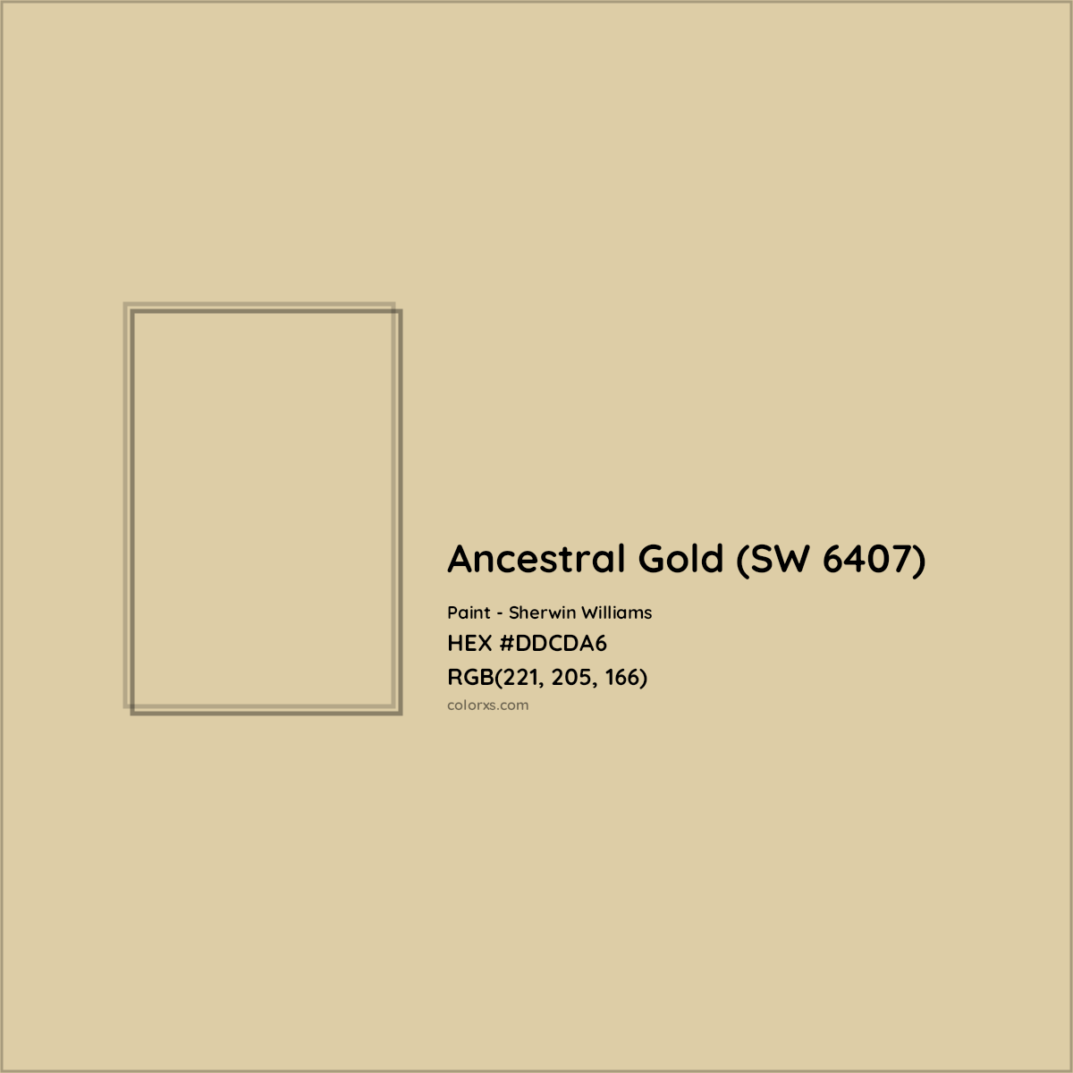 HEX #DDCDA6 Ancestral Gold (SW 6407) Paint Sherwin Williams - Color Code