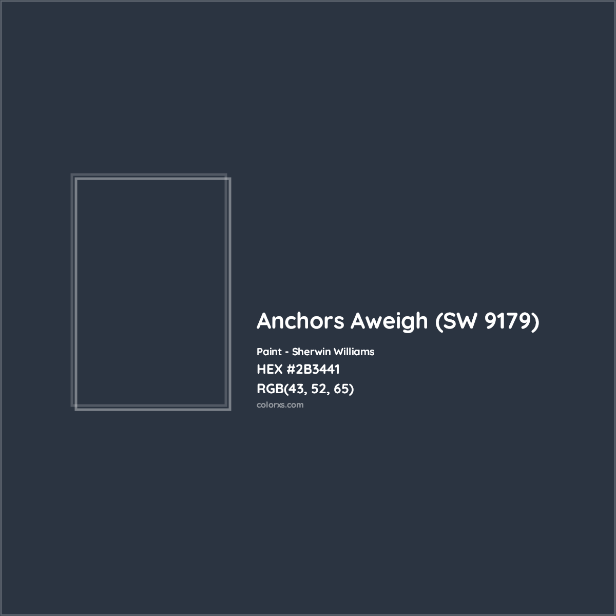 HEX #2B3441 Anchors Aweigh (SW 9179) Paint Sherwin Williams - Color Code