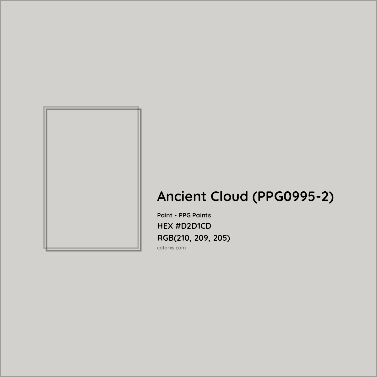 HEX #D2D1CD Ancient Cloud (PPG0995-2) Paint PPG Paints - Color Code