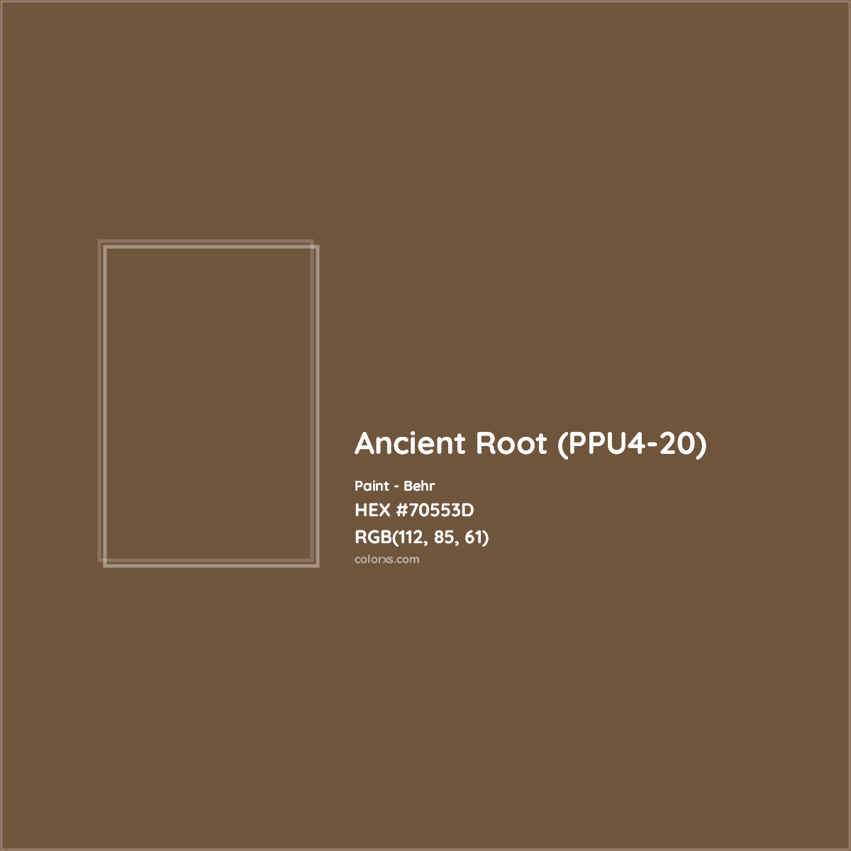 HEX #70553D Ancient Root (PPU4-20) Paint Behr - Color Code