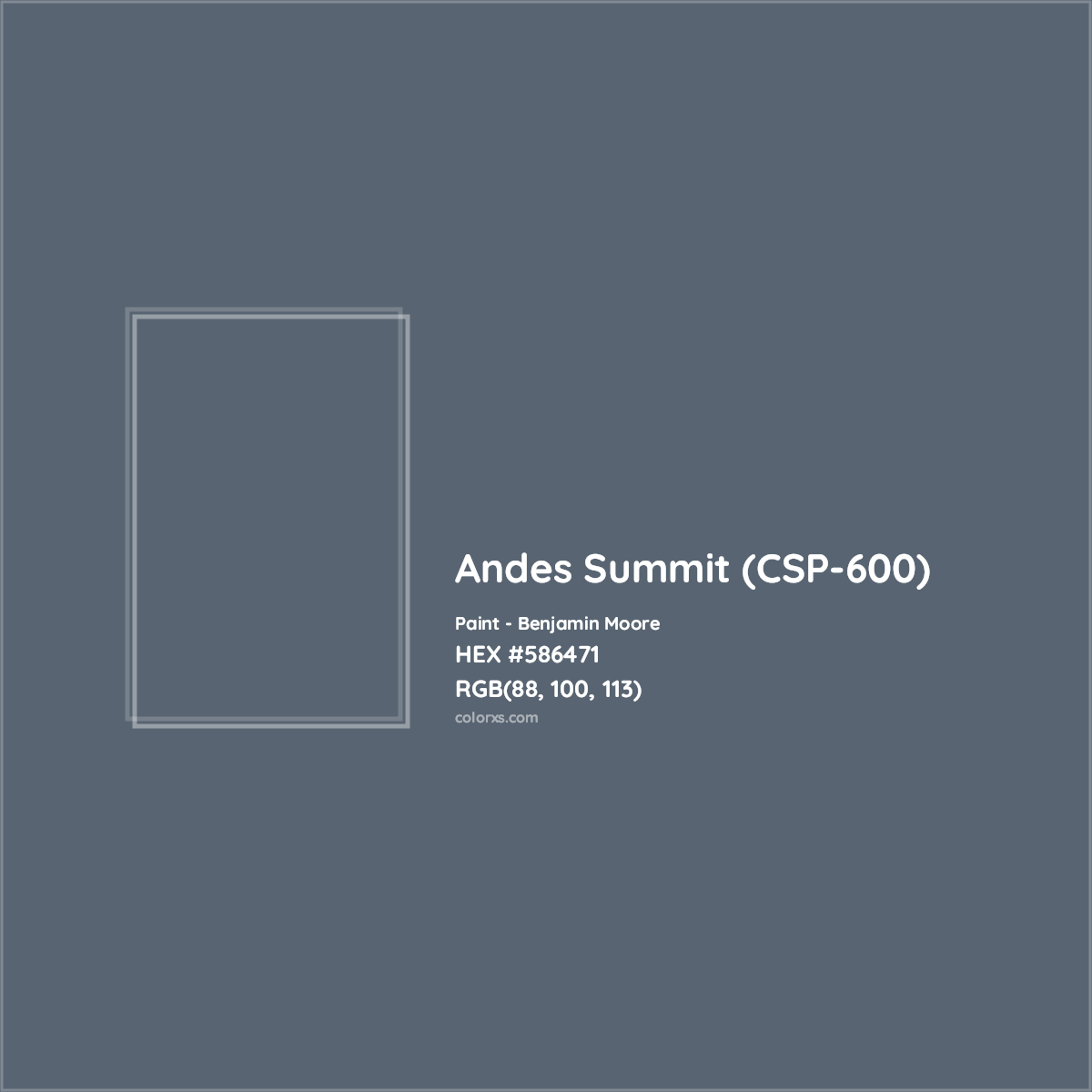HEX #586471 Andes Summit (CSP-600) Paint Benjamin Moore - Color Code