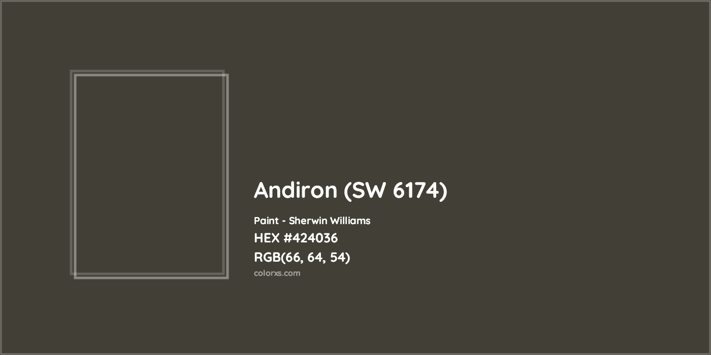 HEX #424036 Andiron (SW 6174) Paint Sherwin Williams - Color Code