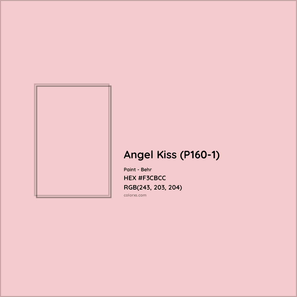 HEX #F3CBCC Angel Kiss (P160-1) Paint Behr - Color Code