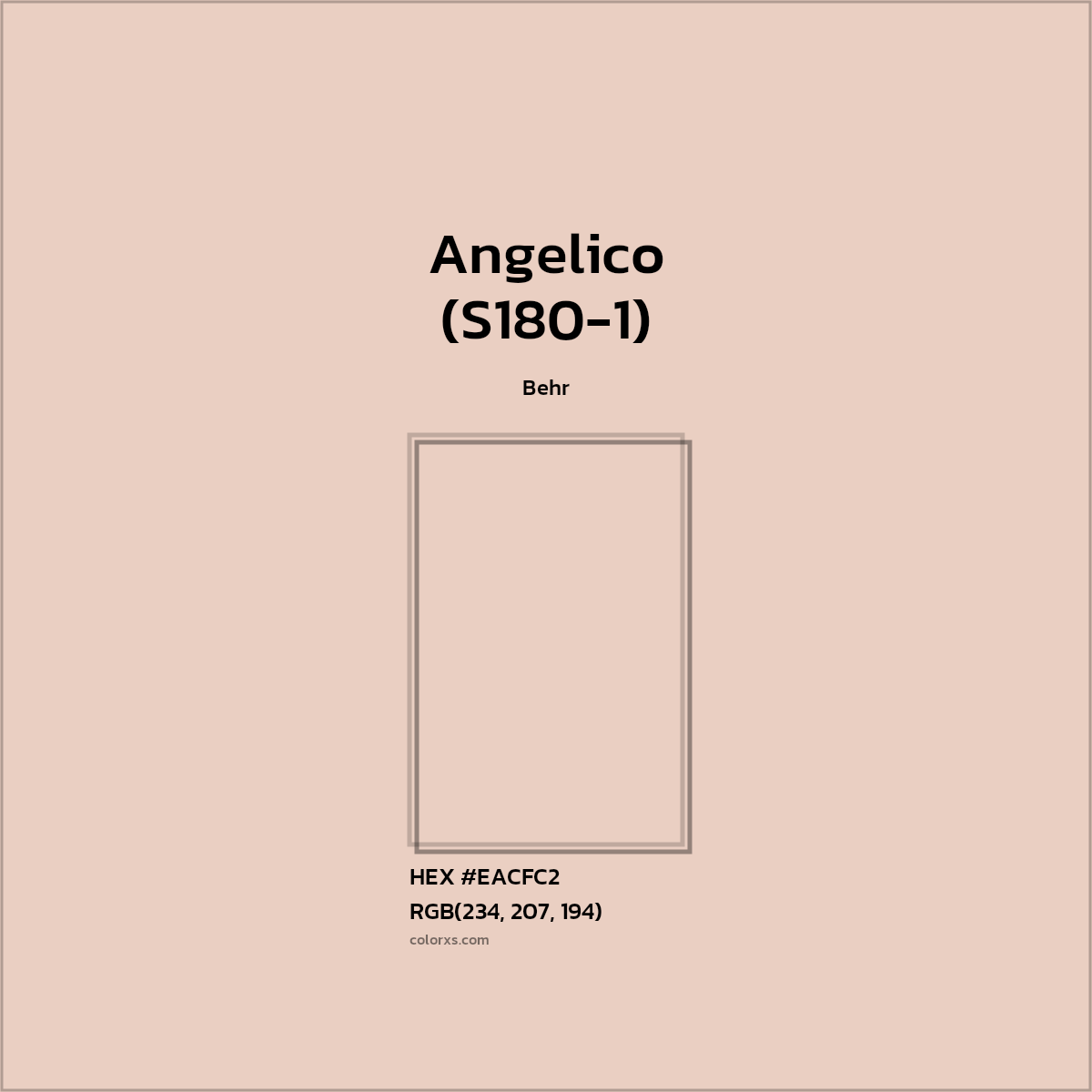 HEX #EACFC2 Angelico (S180-1) Paint Behr - Color Code
