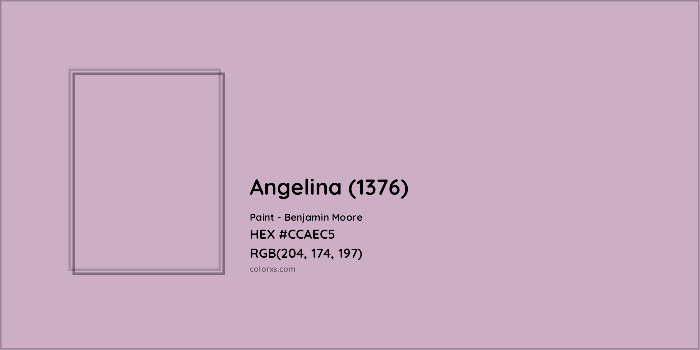 HEX #CCAEC5 Angelina (1376) Paint Benjamin Moore - Color Code