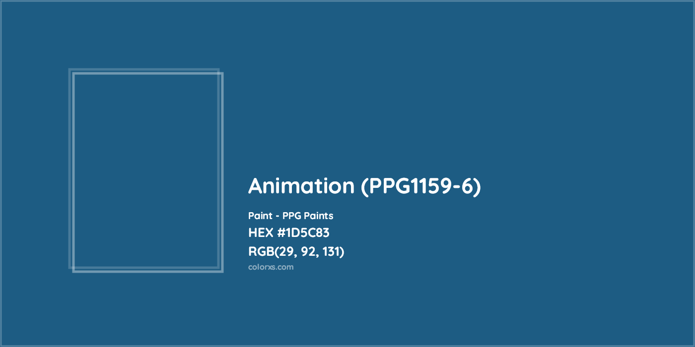 HEX #1D5C83 Animation (PPG1159-6) Paint PPG Paints - Color Code