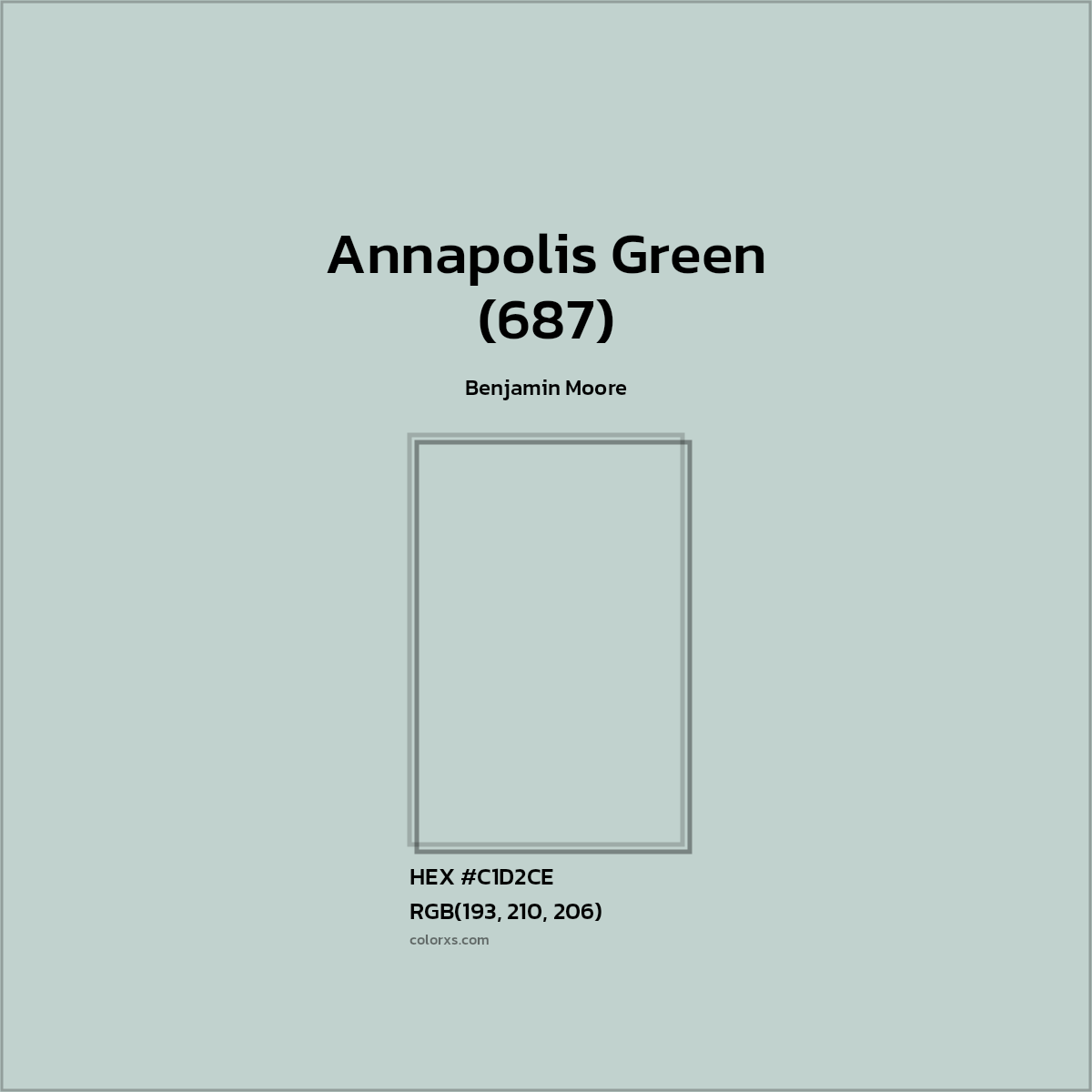 HEX #C1D2CE Annapolis Green (687) Paint Benjamin Moore - Color Code