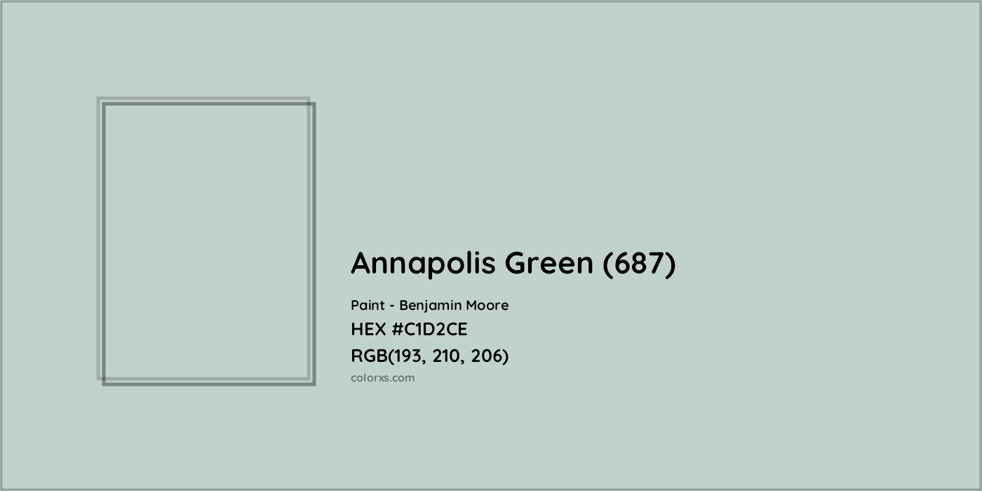 HEX #C1D2CE Annapolis Green (687) Paint Benjamin Moore - Color Code
