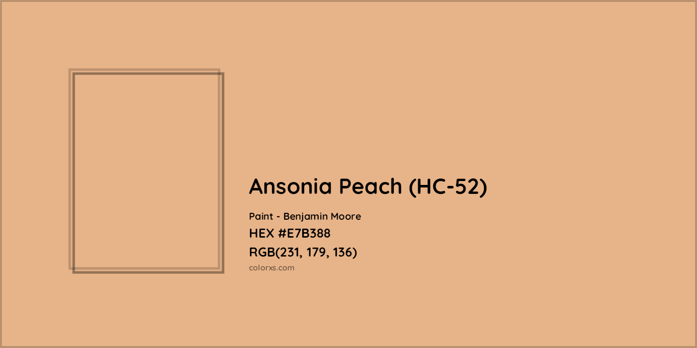 HEX #E7B388 Ansonia Peach (HC-52) Paint Benjamin Moore - Color Code