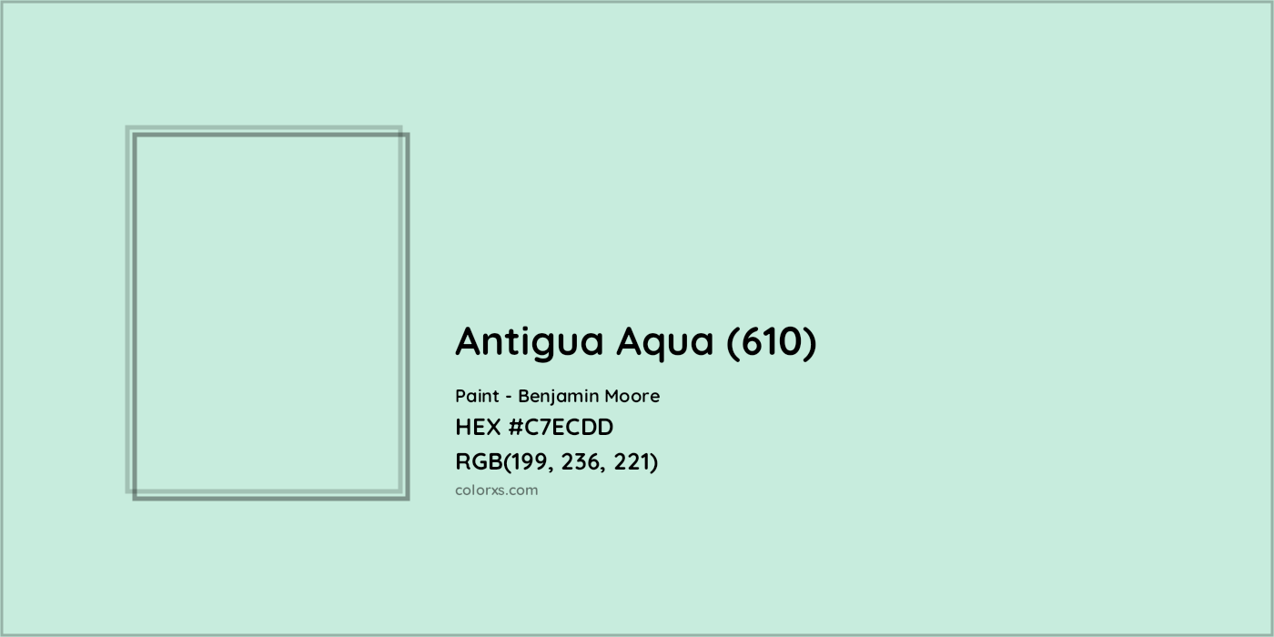 HEX #C7ECDD Antigua Aqua (610) Paint Benjamin Moore - Color Code