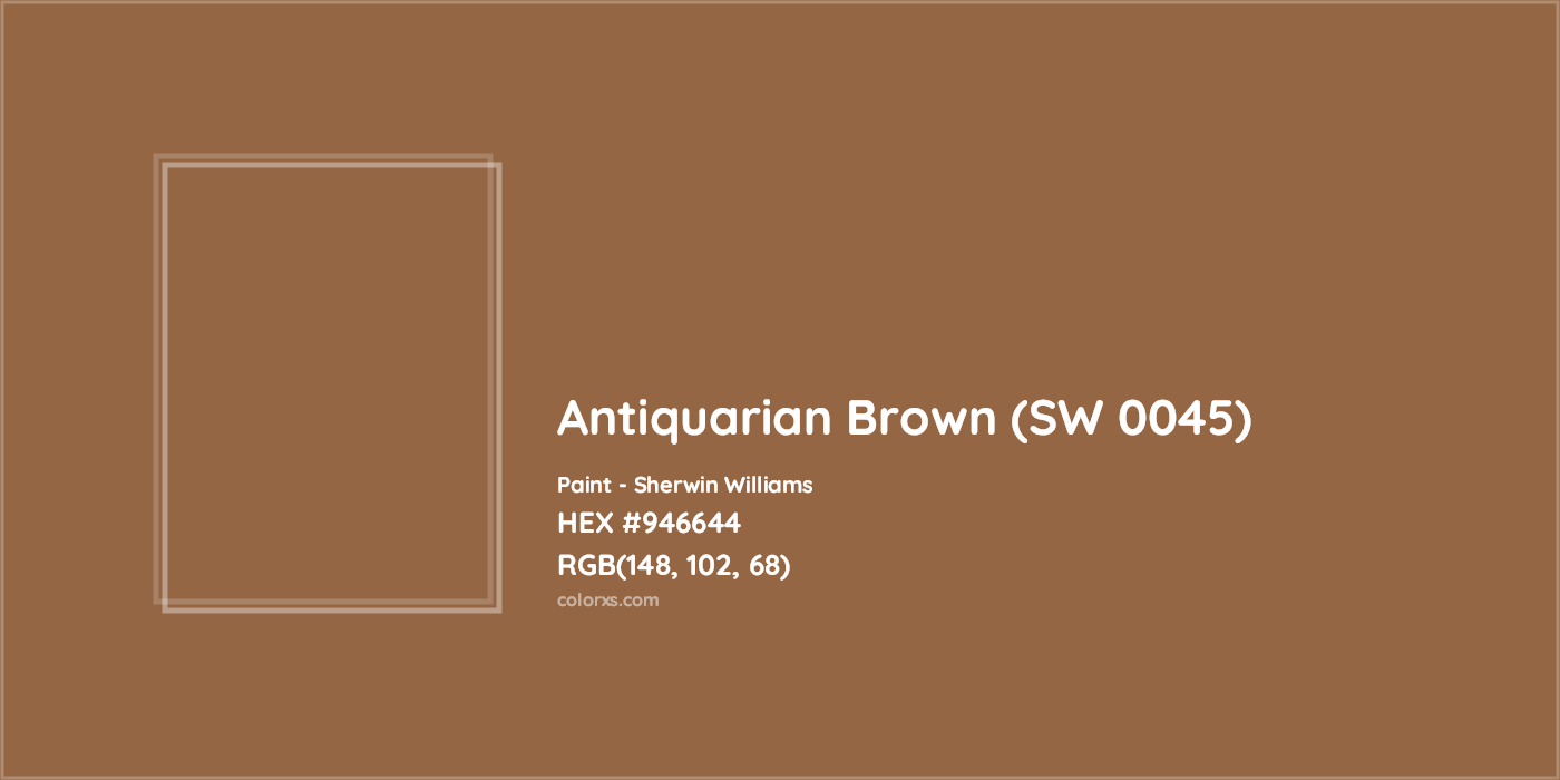 HEX #946644 Antiquarian Brown (SW 0045) Paint Sherwin Williams - Color Code