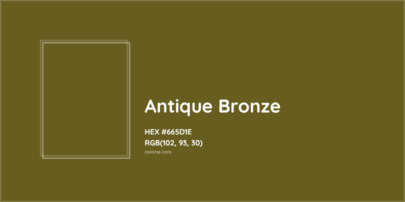 HEX #665D1E Antique Bronze Color - Color Code