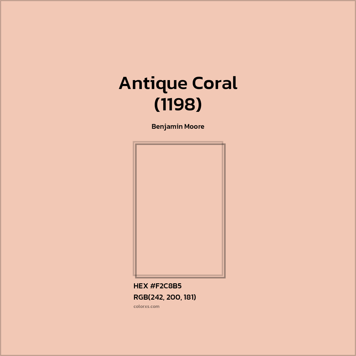HEX #F2C8B5 Antique Coral (1198) Paint Benjamin Moore - Color Code